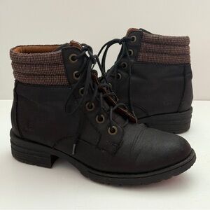 Born of Concept Combat Boots Black Grunge Lace-Up Ankle Boots Hiker Sz 8M
